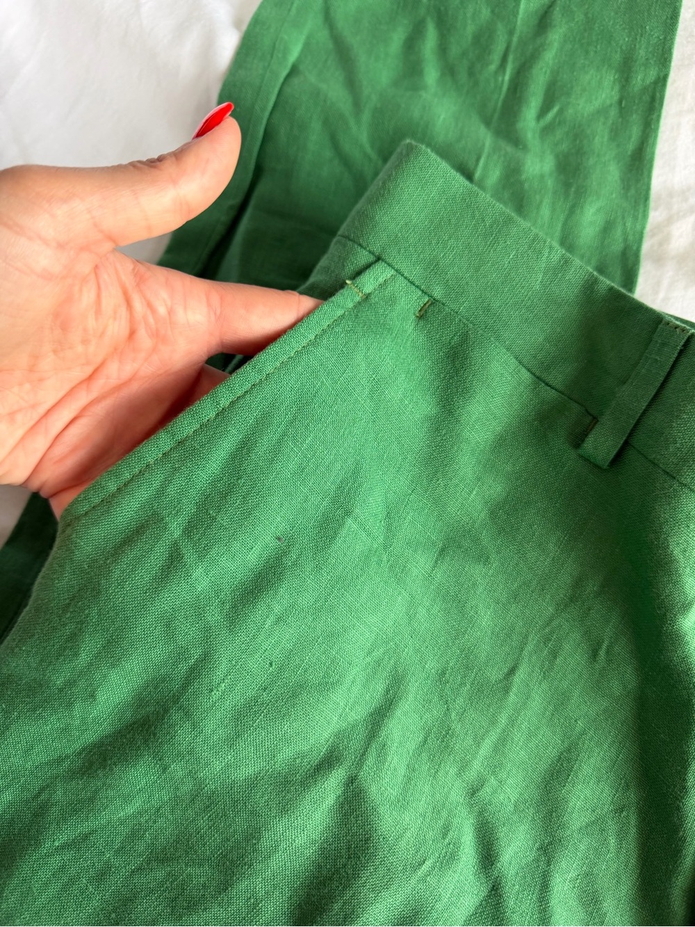 NWT Polo Ralph Lauren Vintage 100% Linen Deadstock Green Pants - Picture 8 of 12